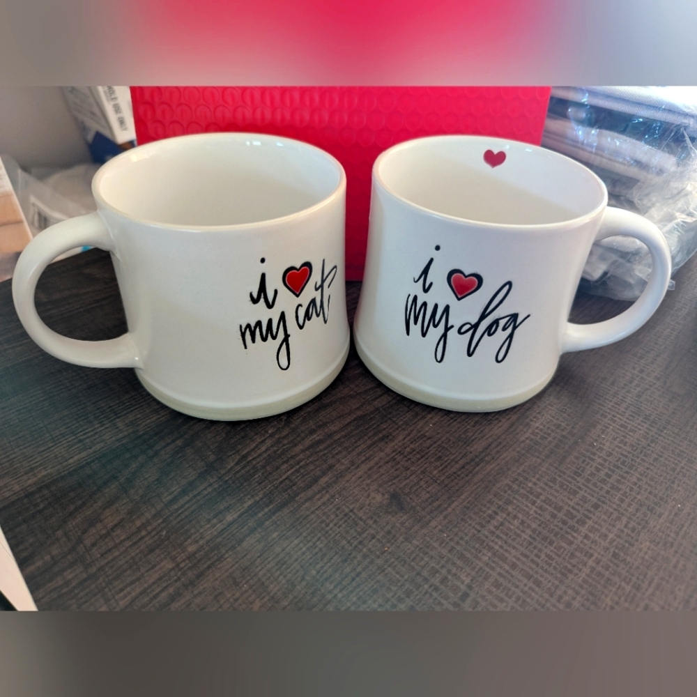 Love My Cat And Dog Ceramic Mugs - Picture 1 of 3